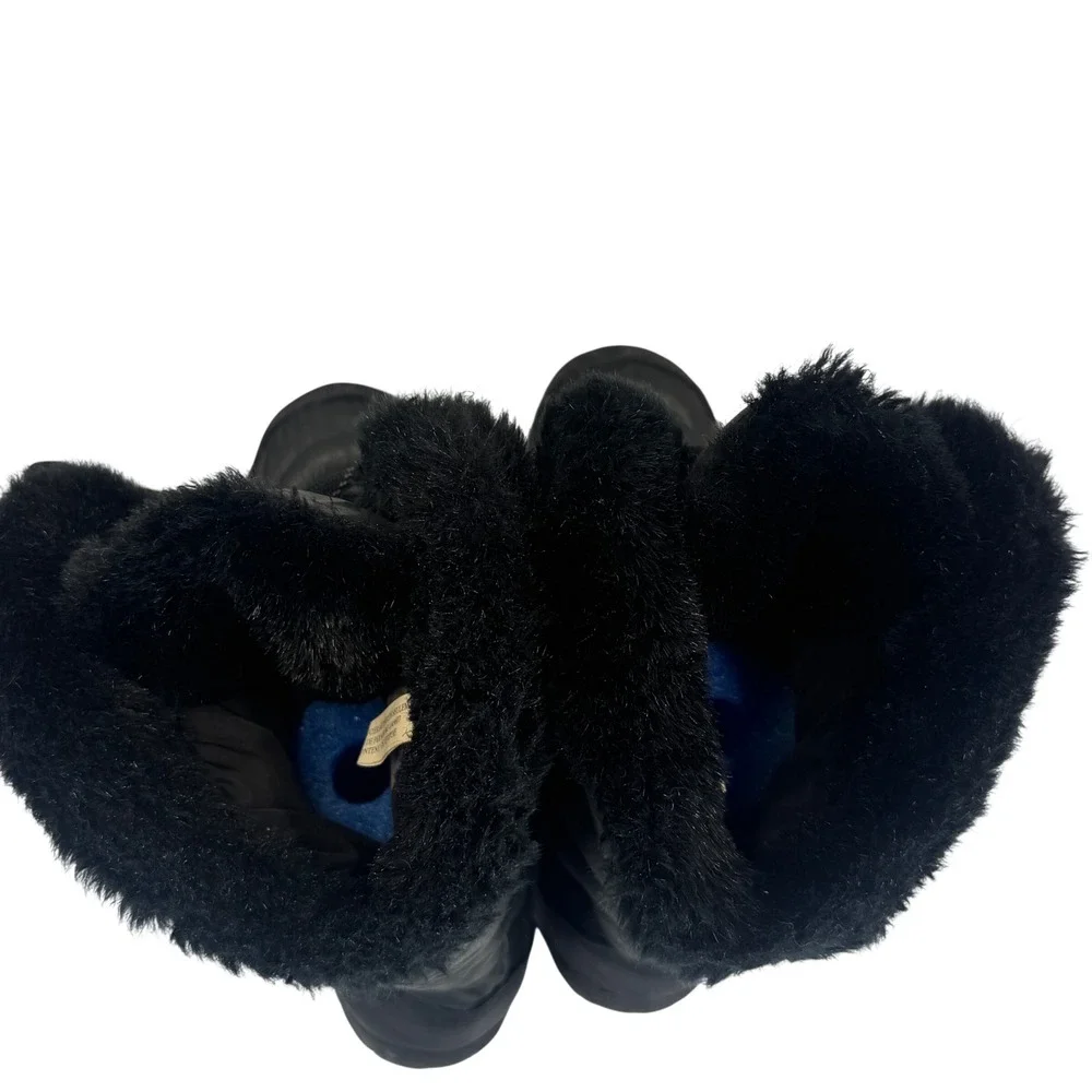 The North Face Nuptse Purna II Winter Boots Black Goose Down Faux Fur Womens 9.5